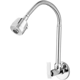 Mysis Desire Brass Chrome Finish Silver Wall Mounted Spray Spout Flexible Sink Cock with Flange-image-26