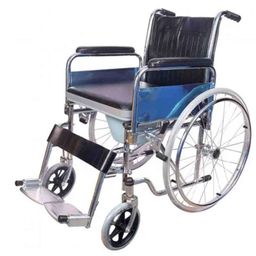 Karma Rainbow 12 100kg Mild Steel Chrome Finish Commode Manual Wheel Chair, 154-00011-picture-32