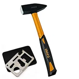 Krost Ingco Professional/Home Usage Drop Forged Fiber Glass Handle Machinist Hammer | With 11 In 1 Camping/Hiking Tool (300Gm &a; 500Gm Combo)-29