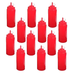 Singhal 12 Pcs 250ml Plastic Squeeze Dispenser Bottle Set with Cap, SB003-picture-28