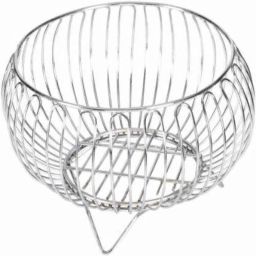 Osam Stainless Steel Silver Multipurpose Round Basket, FBR (Pack of 2)-27