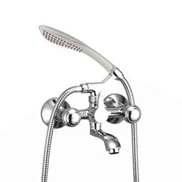 Mysis M-CA-19 Croma Brass Chrome Finish Wall Mixer with Hand Shower-picture-48