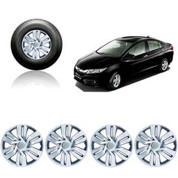 Auto Pearl 4 Pcs 15 inch Silver Car Wheel Cover Set for Honda City i DTec V-37