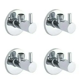 Spazio Turbo Stainless Steel Chrome Finish Angle Cock/Angle Valve Bathroom Faucets Tap (Pack of 4)-picture-18