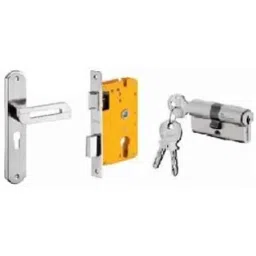 Dorset HL Series Lia 70mm Stainless Steel Silver Chrome Finish Door Handle Lock Set with Both Side Key Cylinder (Pack of 4)-picture-41