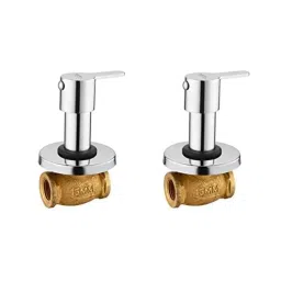 Spazio Fusion 15mm Brass Chrome Finish Concealed Stop Cock with Quarter Turn Fitting &a; Concealed Flange (Pack of 2)-picture-3