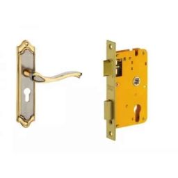 Dorset HL Series Venizia 8 inch Stainless Steel Gold Finish Door Handle Lock Set with (Pack of 4)-picture-43