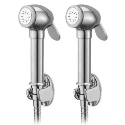 Drizzle Dolphin 2 Pcs Brass Chrome Finish Silver Health Faucet Set with 1m Flexible Tube &a; Wall Hook, AHFDOLPHINSET2-picture-40