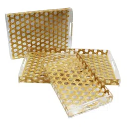 iLife 3 Pcs 4mm Acrylic Bamboo Serving Tray Set-picture-4