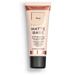 Makeup Revolution London Matte Base Pore Blurring Full Coverage Foundation 28ml-Shade F6.5-0