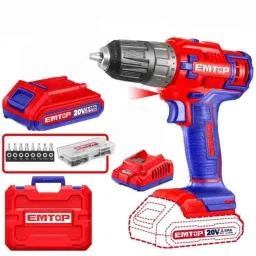 EMTOP 45Nm 2Ah 0-1500rpm Cordless Drill with 0.8-10mm Chuck, ECDL200528-18