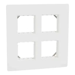 Schneider Electric Miluz Zeta Polycarbonate 8 Module White Square Grid &a; Cover Frame, MZCP8MS_WH-17