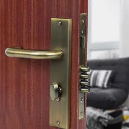 Saze 10 inch Stainless Steel Antique Brass Finish Cylindrical Plate One Side Key Mortise Door Lock Handle Set with 3 Keys, MG-1103-image-85