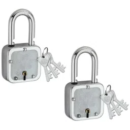 Harrison 50mm 6 Lever Mild Steel Bright Chrome Plated Finish Square Padlock with 3 Keys, T-27-0040 (Pack of 2)-picture-15