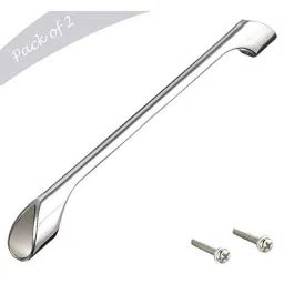 Aquieen 224mm Malleable Chrome Matte Wardrobe Cabinet Pull Handle, KL-714-224-CP (Pack of 2)-picture-30