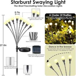 SSUCA FF1 Plastic White Firefly Solar Lights with 8 LED, Flash &a; Alywas On Mode image 4
