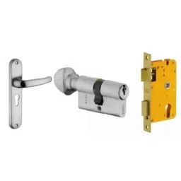 Dorset HL Series Diva 60mm Stainless Steel Gold Finish Door Handle Lock Set with Knob &a; Key (Pack of 3)-picture-15
