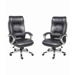 Mezonite High Back Leatherette Black Colour Office Chair (Pack of 2)-image-7