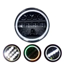 AllExtreme 75W 12 LED Round Full Ring Headlight with 3 Color for Royal Enfield, Jeep &a; Harley Davidson, EX7SB45 (Pack of 2) image 2