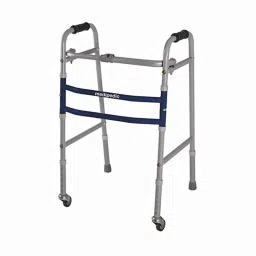 Vissco Medipedic Mild Steel Grey Double Bar Walker with Rotating Castor, 0936-picture-10