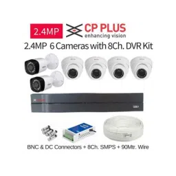 CP Plus 6 Cameras 2.4MP with 8 Channel DVR Combo Kit-22