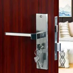 Saze 8 inch Stainless Steel Matt Finish Cylindrical Plate Mortise Door Lock Handle Set, MG306-image-69