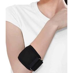 K Squarians 1901 Cotton with Elastic Black Tennis Tendonitis Arm Band for Elbow Support, Size: M-18