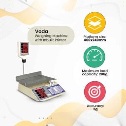Voda 20 Kg Price Computing Weighing Machine with Inbuilt Printer with 1 Year Warranty, VSJ-30 KG PR image 3