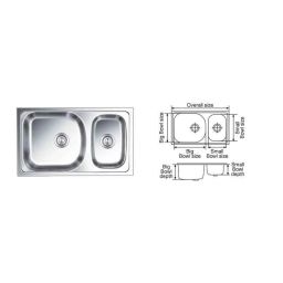 Nirali Gloria Satin Finish Kitchen Sink, Size: 865x510 mm-image-30