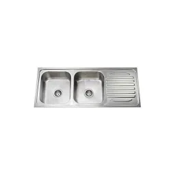 Jayna Mercury DBSD 03 Glossy Double Bowl With Single Drain Board Sink, Size: 45 x 20 in-image-47