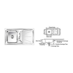 Nirali Elegance Unique Glossy Finish Kitchen Sink, Size: 915x510 mm-image-46
