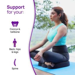 Frido Ultimate Memory Foam U-Shaped Coccyx Seat Cushion with Cooling Gel, FR-UCSC-R-B1 image 2