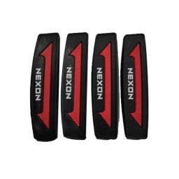 SureStrive 4 Pcs Rubber Black &a; Red Anti Scratch Door Protector Guard Set for Tata Nexon 2024 Type-3 All Model-image-43
