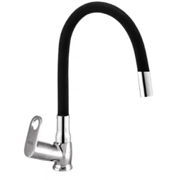 Zoie Orneo Brass Chrome Finish Single Flow Kitchen Sink Tap with Black Flexible Silicone Swivel Spout, Z31041-picture-35