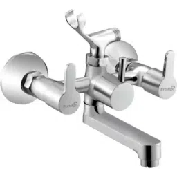 Prestige FUSION Brass Chrome Finish Silver Wall Mixer with Clutch-image-4