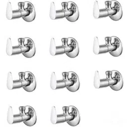 Spazio Stainless Steel Chrome Finish Vignette Angle Valve with Wall Flange (Pack of 11)-picture-3