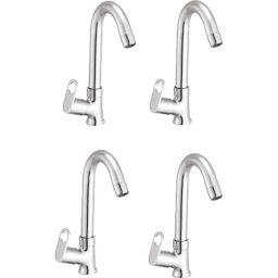 IRIS Prime Brass Chrome Finish Swan Neck Basin Tap (Pack of 4)-37