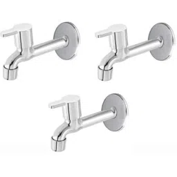 Spazio Stainless Steel Chrome Finish Fusion Collection Long Body Bib Cock with Wall Flange (Pack of 3)-picture-41
