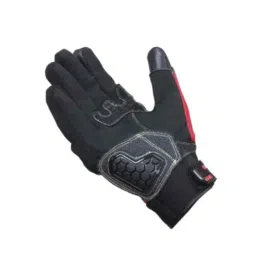 Biking Brotherhood Red Durable Leather &a; Nylon Mesh Breeze Gloves, Size: XL-image-82