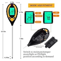Ionix 4-in-1 Digital Soil Tester pH Meter with Sensor Prob for Sunlight Temperature, Home &a; Garden Plants, Range: 3.5-9 pH image 3
