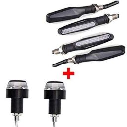 A4S 12V Blue &a; Black Ktm Sleek Pencil Type Blue LED Indicators Turn Signal Blinkers with Handle Light, ASTLO81 (Pack of 4)-38