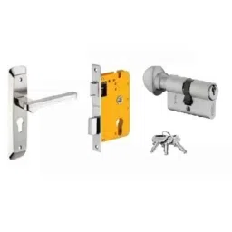 Dorset HL Series Art 60mm Stainless Steel Silver Chrome Finish Door Handle Lock Set with Knob &a; Key (Pack of 3)-picture-27