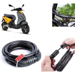 Auto Pearl PVC &a; Plastic Black Combination Cable Lock for Elettrica-23