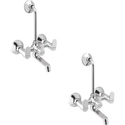 Prestige Ocean Brass Chrome Finish Telephonic Wall Mixer with Bend (Pack of 2)-image-74