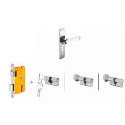 Dorset Hale HL HALE 190mm Zinc PT Finish Lock Set with Both 60mm Side Key Cylinder (Pack of 4)-picture-14