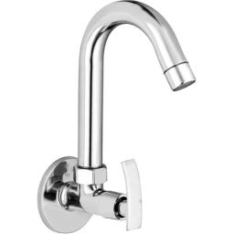 Oleanna Desire Brass Chrome Finish Silver Wall Mounted Sink Tap Faucet-image-111