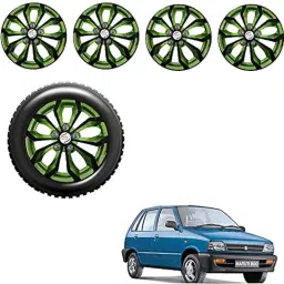 Auto Pearl 4 Pcs 12 inch ABS Black &a; Green Car Wheel Cover Set for Maruti Suzuki 800-image-84