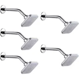 IRIS CRUZ 4 inch Brass Chrome Finish Rain Flow Shower Head with 9 inch Arm (Pack of 5)-12