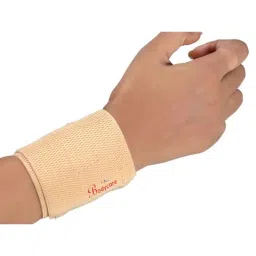 Bodycare Cotton &a; Elastic Beige Wrist Binder with Double Lock, RP-3417, Size: L-13