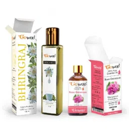 GoWoo 2 Pcs 10ml Natural Therapeutic Grade Rose Geranium Aroma Oil &a; 100ml Bhringraj Carrier Oil Set, GWOC1114-P41+P170-picture-24